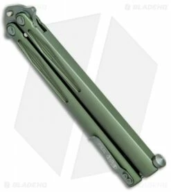 Microtech Tachyon III Balisong Butterfly OD Green (4.5" Serrated Top Swedge OD) -Kershaw Sales Shop Microtech Tachyon III Balisong Butterfly OD Green Serraded Top Swedge OD 173 1GR BHQ 77872 jr side