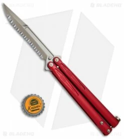 Microtech Tachyon III Balisong Butterfly Red (4.5" Bronze Full Serr) 173-15RD -Kershaw Sales Shop Microtech Tachyon III Balisong Butterfly Red Bronze Full Serr 173 15RD BHQ 72407 jr bottlecap
