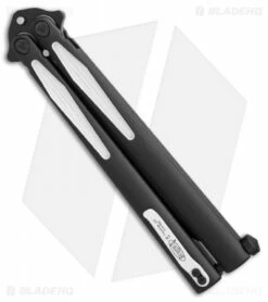 Microtech Tachyon III Balisong Butterfly Knife Venom (4.5" Black/White) 173-1VM -Kershaw Sales Shop Microtech Tachyon III Venom black white BHQ 71367 er side