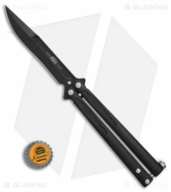 Microtech Tachyon III Balisong Butterfly Knife (4.5" Black) 173-1 -Kershaw Sales Shop Microtech Tachyon III black BHQ 77792 er bottlecap