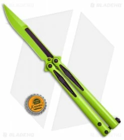 Microtech Tachyon III Balisong Butterfly Incredible (4.5" Green/Purple) 173-1IH -Kershaw Sales Shop Microtech Tachyon III incredible green purple 1731IH BHQ 68760 er size