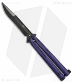 Microtech Tachyon III Balisong Butterfly Knife Purple (4.5" Black) 173-1DLCPU
