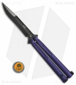 Microtech Tachyon III Balisong Butterfly Knife Purple (4.5" Black) 173-1DLCPU -Kershaw Sales Shop Microtech Tachyon III purple black BHQ 71370 er size