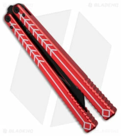 Nabalis + Hirsch The Vulp Butterfly Balisong Trainer Red/Black Alum (4.3" Black) -Kershaw Sales Shop Nabalis Hirsh The Vulp Butterfly Balisong Trainer Red Black Alum 4in Black BHQ 156941 td side