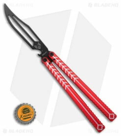 Nabalis + Hirsch The Vulp Butterfly Balisong Trainer Red/Black Alum (4.3" Black) -Kershaw Sales Shop Nabalis Hirsh The Vulp Butterfly Balisong Trainer Red Black Alum 4in Black BHQ 156941 td size