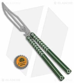 Nabalis + Will Hirsch The Vulp Butterfly Balisong Trainer Green Al (4.4" BB) -Kershaw Sales Shop Nabalis Vulp Butterfly Balisong Trainer Green BHQ 156945 jr bottlecap