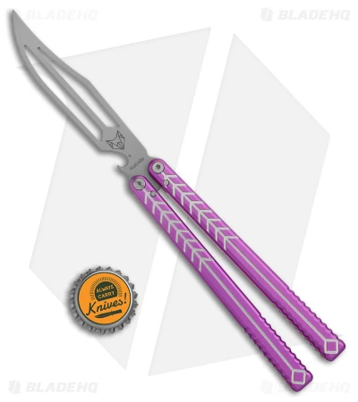 Nabalis + Will Hirsch The Vulp Butterfly Balisong Trainer Purple Al (4.4" BB) 4 Nabalis + Will Hirsch The Vulp Butterfly Balisong Trainer Purple Al (4.4" BB) - Image 4