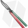 Nabalis Vulp Butterfly Balisong Trainer Red/Green (4.4" Black)