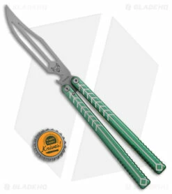 Nabalis + Will Hirsch The Vulp Butterfly Balisong Trainer Teal Al (4.4" BB) -Kershaw Sales Shop Nabalis Vulp Butterfly Balisong Trainer Teal BHQ 156942 jr bottlecap