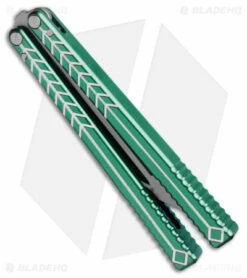 Nabalis + Will Hirsch The Vulp Butterfly Balisong Trainer Teal Al (4.4" BB) -Kershaw Sales Shop Nabalis Vulp Butterfly Balisong Trainer Teal BHQ 156942 jr side