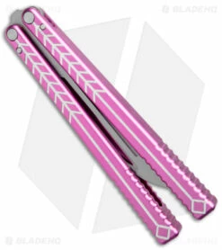 Nabalis + Will Hirsch The Vulp Butterfly Balisong Trainer Pink Al (4.4" BB) -Kershaw Sales Shop Nabalis Will Hirsch The Vulp Butterfly Balisong Trainer Pink BB BHQ 175002 jr side
