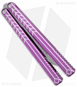Nabalis + Will Hirsch The Vulp Butterfly Balisong Trainer Purple Al (4.4" BB) -Kershaw Sales Shop Nabalis Will Hirsch The Vulp Butterfly Balisong Trainer Purple BB BHQ 175005 jr side