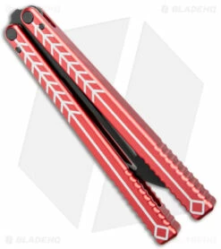 Nabalis + Will Hirsch The Vulp Butterfly Balisong Trainer Red (4.4" Black) -Kershaw Sales Shop Nabalis Will Hirsch The Vulp Butterfly Balisong Trainer Red Black BHQ 175006 jr side