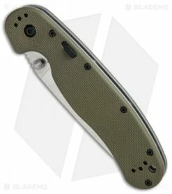 Ontario RAT Model 1A Spring Assisted Knife OD Green G-10 (3.625" Satin) 8870OD -Kershaw Sales Shop Ontario RAT 1A OD Green G10 satin BHQ 59356 er spine