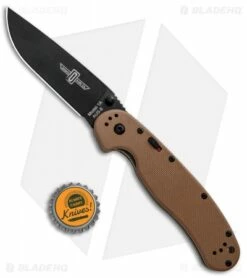 Ontario RAT Model 1A Spring Assisted Knife Tan G-10 (3.625" Black) 8871TN -Kershaw Sales Shop Ontario RAT Model 1A SA Tan G 10 Black ON8871TN BHQ 91041 jr bottlecap