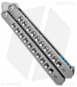 Pena Knives JUO X Pena Balisong Ti W/ Blue Spacers -Kershaw Sales Shop Pena Knives JUO Pena Balisong Ti Blue Spacers BHQ 99259 jr side