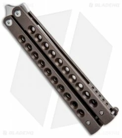 Pena Knives Mid-Tech Penasong Butterfly Knife Bronze Titanium (4.5" Satin) -Kershaw Sales Shop Pena Knives Production Penasong Bronze BHQ 95357 jr side