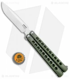 Pena Knives Mid-Tech Penasong Butterfly Knife Green Titanium (4.5" Satin) -Kershaw Sales Shop Pena Knives Production Penasong Green BHQ 95352 jr bottlecap