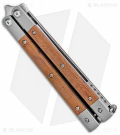 Pena Knives Mid-Tech Penasong Butterfly Knife Natural Micarta/Ti (4.5" Satin) -Kershaw Sales Shop Pena Knives Production Penasong Natural Micarta BHQ 95360 jr side