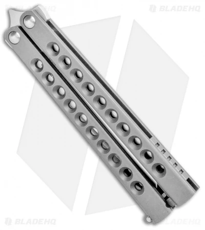 Pena Knives Mid-Tech Penasong Butterfly Knife Titanium (4.5" Satin) 2 Pena Knives Mid-Tech Penasong Butterfly Knife Titanium (4.5" Satin) - Image 2