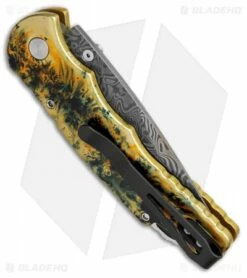 Pro-Tech Lerch TR-5 Skull Custom Spring Assisted Knife Splash (3.25" Damascus) -Kershaw Sales Shop Protech TR 5 splash skull damascus BHQ 48947 jr side