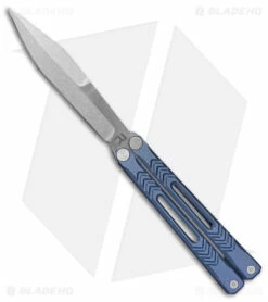 REVO Nexus Balisong Butterfly Knife Blue Anodized Aluminum (4" Stonewash)