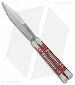REVO Nexus Balisong Butterfly Knife Red Two Tone Aluminum (4" Stonewash)