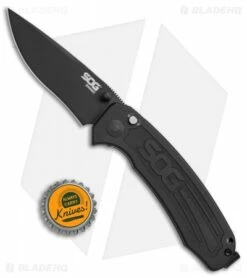 SOG Banner Spring Assisted Knife Black Aluminum (3.5" Black) BA1001 7 SOG Banner Spring Assisted Knife Black Aluminum (3.5" Black) BA1001 -Kershaw Sales Shop SOG Banner black aluminum black BA1001 BHQ 52223 er size