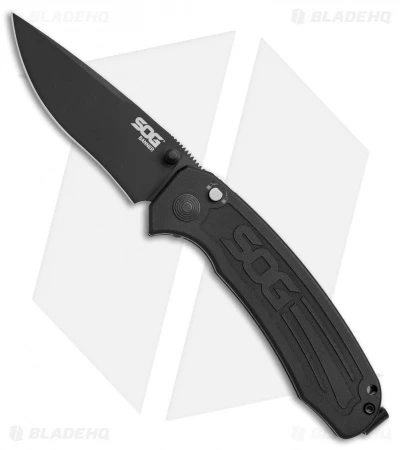 SOG Banner Spring Assisted Knife Black Aluminum (3.5" Black) BA1001 1 SOG Banner Spring Assisted Knife Black Aluminum (3.5" Black) BA1001