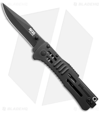 SOG SlimJim Black Assisted Opening Knife (3.18" Black Plain) SJ-32 1 SOG SlimJim Black Assisted Opening Knife (3.18" Black Plain) SJ-32