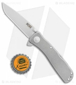 SOG Twitch II LT Assisted Opening Knife Stonewash (2.6" Satin) TWI-18 -Kershaw Sales Shop SOG Twitch II LT SW Satin TWI 18BX BHQ 77262 jr bottlecap 2