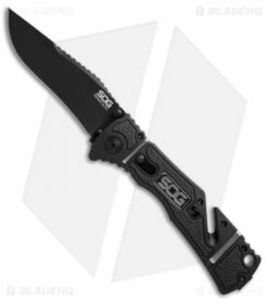 SOG Trident Elite Clip Point Spring Assisted Knife (3.7" Black) TF102