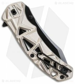 Schrade Shizzle MAGIC Spring Assisted Knife Champagne (3.375" Black Serr) 6 Schrade Shizzle MAGIC Spring Assisted Knife Champagne (3.375" Black Serr) -Kershaw Sales Shop Schrade Shizzle MAGIC SA Champagne Black Serr SCHA11CS BHQ 61994 jr side