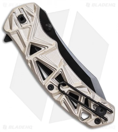 Schrade Shizzle MAGIC Spring Assisted Knife Champagne (3.375" Black Serr) 3 Schrade Shizzle MAGIC Spring Assisted Knife Champagne (3.375" Black Serr) - Image 3