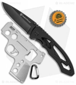 S&W Frame Lock Knife/Multi-Tool Combo Pack Black Steel (3" Black Stainless) 7 S&W Frame Lock Knife/Multi-Tool Combo Pack Black Steel (3" Black Stainless) -Kershaw Sales Shop Smith Wesson Knife Tool Combo BHQ 136548 jr bottlecap