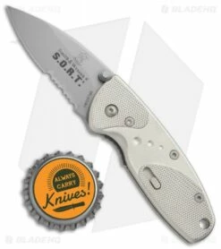 Smith & Wesson Medium S.O.R.T. Spring Assisted Knife Champagne (2" BB Serr) -Kershaw Sales Shop Smith Wesson S.O.R.T. Medium Champagne BB Serr SWSORTMS BHQ 2576 jr bottlecap