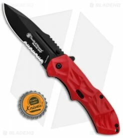 Smith & Wesson Black Ops 3 Red A/O Knife (3.35" Black Serr) SWNKD 7 Smith & Wesson Black Ops 3 Red A/O Knife (3.35" Black Serr) SWNKD -Kershaw Sales Shop Smith and Wesson Black Ops LL Red Black Serr SWBLOP3RBS BHQ 85067 jr bottlecap