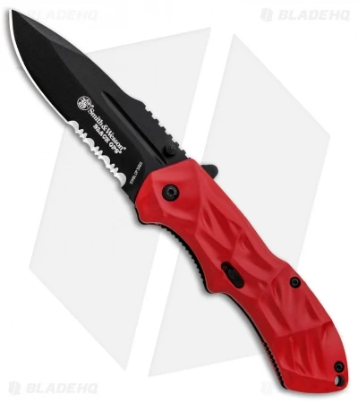 Smith & Wesson Black Ops 3 Red A/O Knife (3.35" Black Serr) SWNKD 1 Smith & Wesson Black Ops 3 Red A/O Knife (3.35" Black Serr) SWNKD