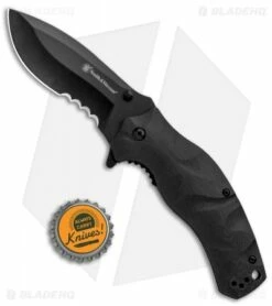 Smith & Wesson Black Ops Recurve Spring Assisted Knife (3.25" Black) -Kershaw Sales Shop Smith and Wesson Black Ops Recurve G 10 Handle Black BHQ 125114 jr bottlecap