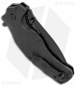 Smith & Wesson Black Ops Recurve Spring Assisted Knife (3.25" Black) -Kershaw Sales Shop Smith and Wesson Black Ops Recurve G 10 Handle Black BHQ 125114 jr side