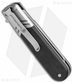 Smith & Wesson Executive Barlow Spring Assisted Black G-10 (2.7" Satin) -Kershaw Sales Shop Smith and Wesson Executive Barlow SA G 10 Handle BHQ 125116 jr side