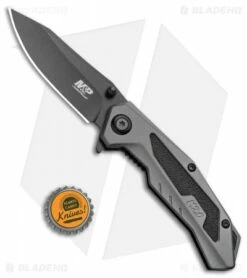 M&P M2.0 U.G. Assisted Knife Gray Aluminum (3" Black) 1100040 -Kershaw Sales Shop Smith and Wesson MP M2.0 U.G. Liner Lock Knife Gray Aluminum Black BHQ 93641 kp bottle cap