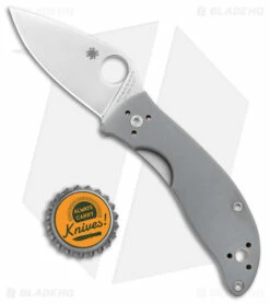 Spyderco Alcyone Liner Lock Knife Gray G-10 (2.75" Satin) C222GPGY -Kershaw Sales Shop Spyderco Alcyone LL Gray G 10 Satin BHQ 71270 jr bottlecap