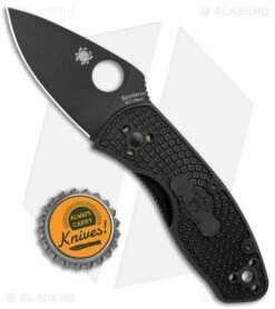 Spyderco Ambitious Lightweight Knife Black FRN (2.25" Black) C148PBBK -Kershaw Sales Shop Spyderco Ambitious Lightweight Black FRN Black BHQ 175379 jr bottlecap