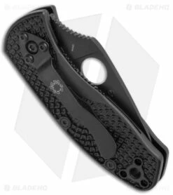 Spyderco Ambitious Lightweight Knife Black FRN (2.25" Black Serr) C148SBBK -Kershaw Sales Shop Spyderco Ambitious Lightweight Black FRN Black Serr BHQ 175381 jr side
