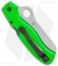 Spyderco Atlantic Salt Folding Dive Knife Green FRN (3.69" Satin Serr LC200N) -Kershaw Sales Shop Spyderco Atlantic Salt Folding Dive Knife Green FRN 3.69 Satin Serr LC200N BHQ 116274 LS Side