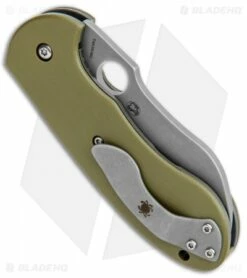 Spyderco Bombshell Flash Batch Folding Knife Green G-10 (3" Stonewash)C250GTIP -Kershaw Sales Shop Spyderco Bombshell Flash Batch Green G 10 SW C250GTIP BHQ 106194 jr side