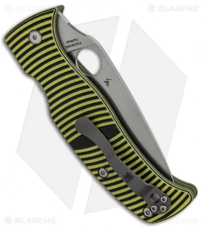 Spyderco Caribbean Compression Lock Knife Black/Yellow G-10 (Satin) C217GP 3 Spyderco Caribbean Compression Lock Knife Black/Yellow G-10 (Satin) C217GP - Image 3