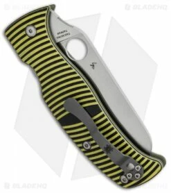 Spyderco Caribbean Sheepsfoot Knife Black/Yellow G-10 (3.7" Satin) C217GPSF 6 Spyderco Caribbean Sheepsfoot Knife Black/Yellow G-10 (3.7" Satin) C217GPSF -Kershaw Sales Shop Spyderco Caribbean Sheepsfoot Compression Lock Black Yellow G 10 Satin C217GPSF BHQ 67355 jr side
