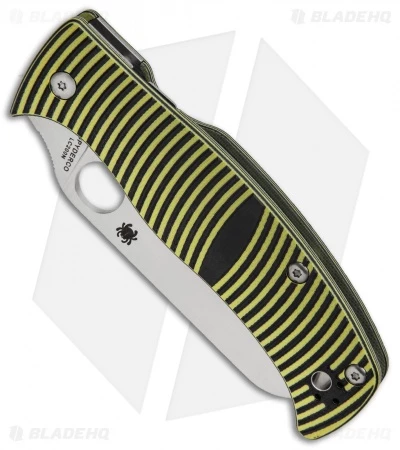 Spyderco Caribbean Sheepsfoot Knife Black/Yellow G-10 (3.7" Satin) C217GPSF 2 Spyderco Caribbean Sheepsfoot Knife Black/Yellow G-10 (3.7" Satin) C217GPSF - Image 2